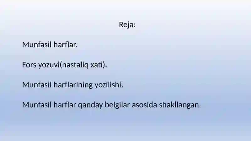 Munfasil harflar 2