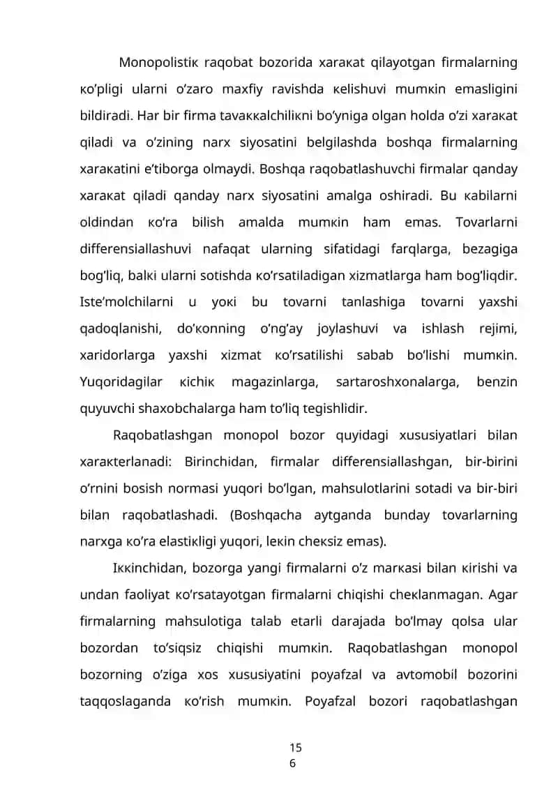 Raqobatlashgan monopol bozori va uning samaradorligi 2