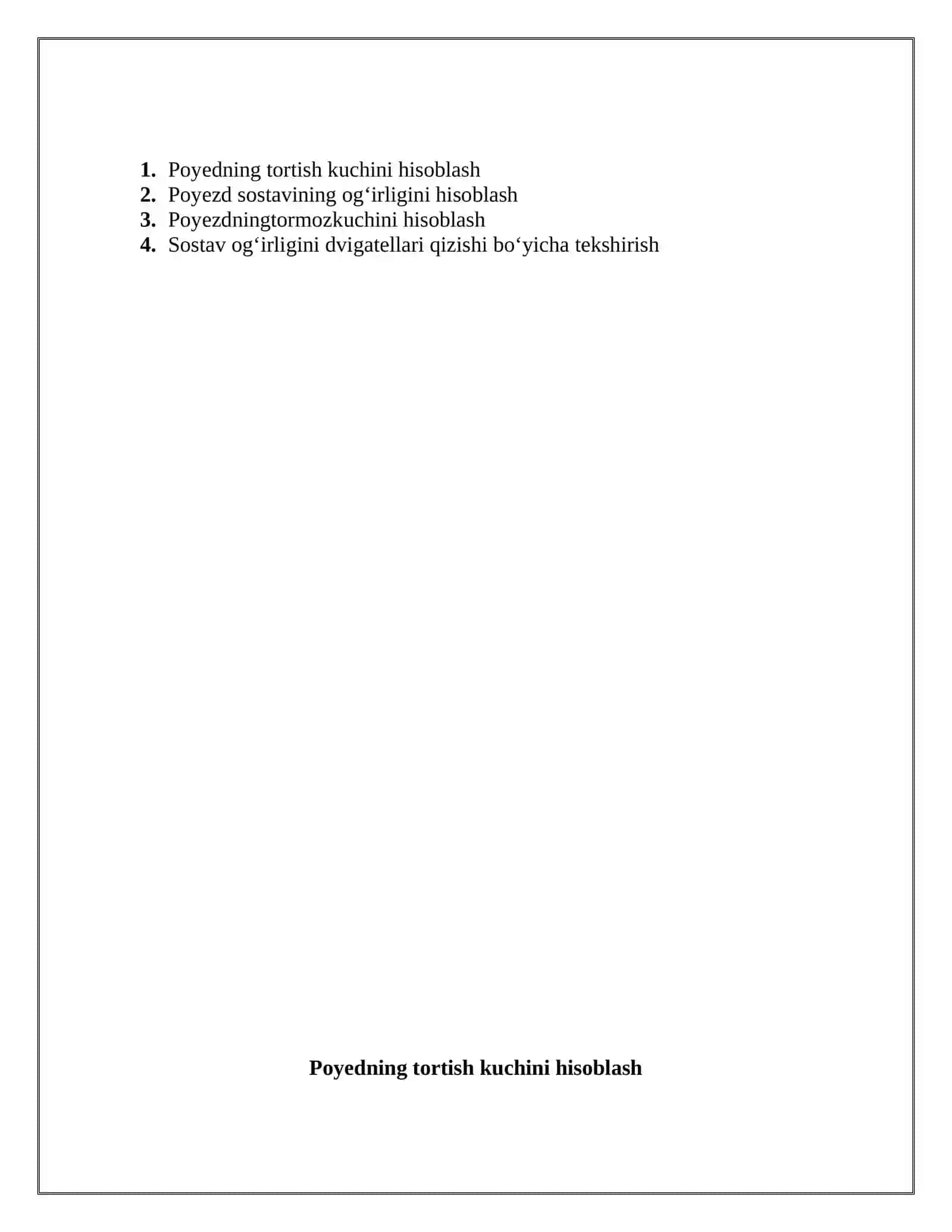 Temir yo’l transportining tortish hisoblari 2