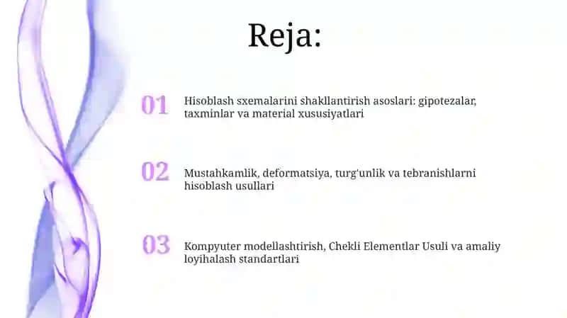Muhandislik tuzilmalari qismlarining hisob sxemalari 2