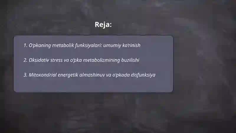 Òpkaning metabolitik funksiyalari va ularning buzulishlari 2