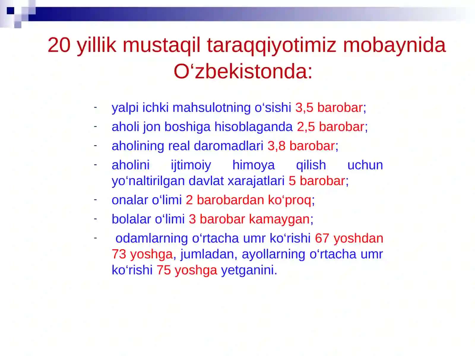 “Mamlakatimizda demokratik islohotlarni yanada chuqurlashtirish va fuqarolik jamiyatini rivojlantirish konsepsiyasi” mavzusida so’zlagan nutq 2