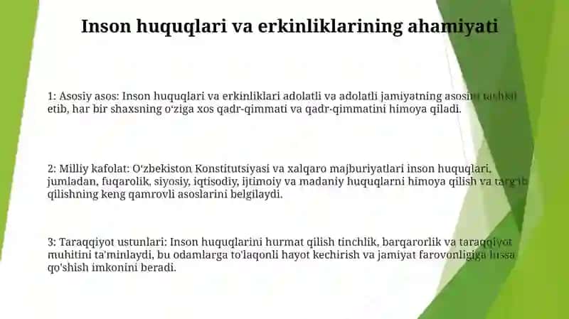 O'Zbekistonda Inson Huquqlari Va Erkinliklari Kafolatining Yaratilishi 2