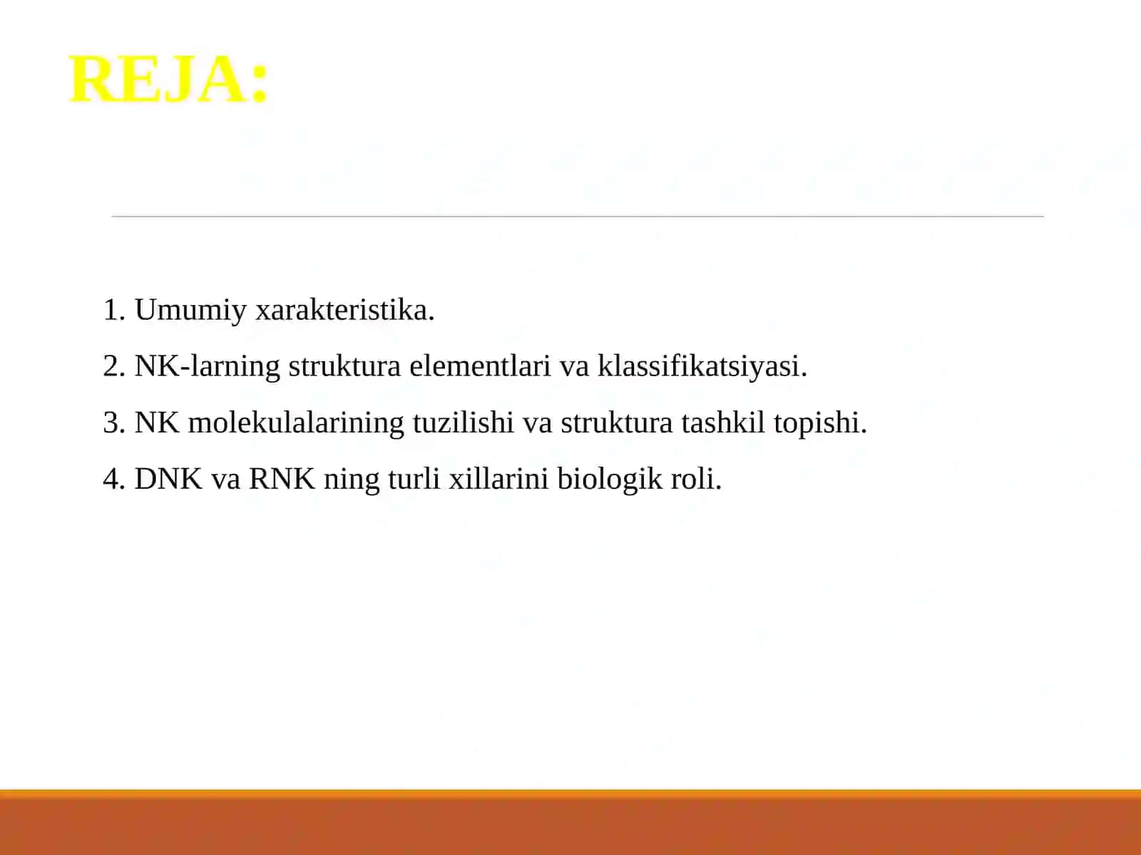 Nuklein kislotalar: tuzilishi, xossalari va biologik funksiyalari 2
