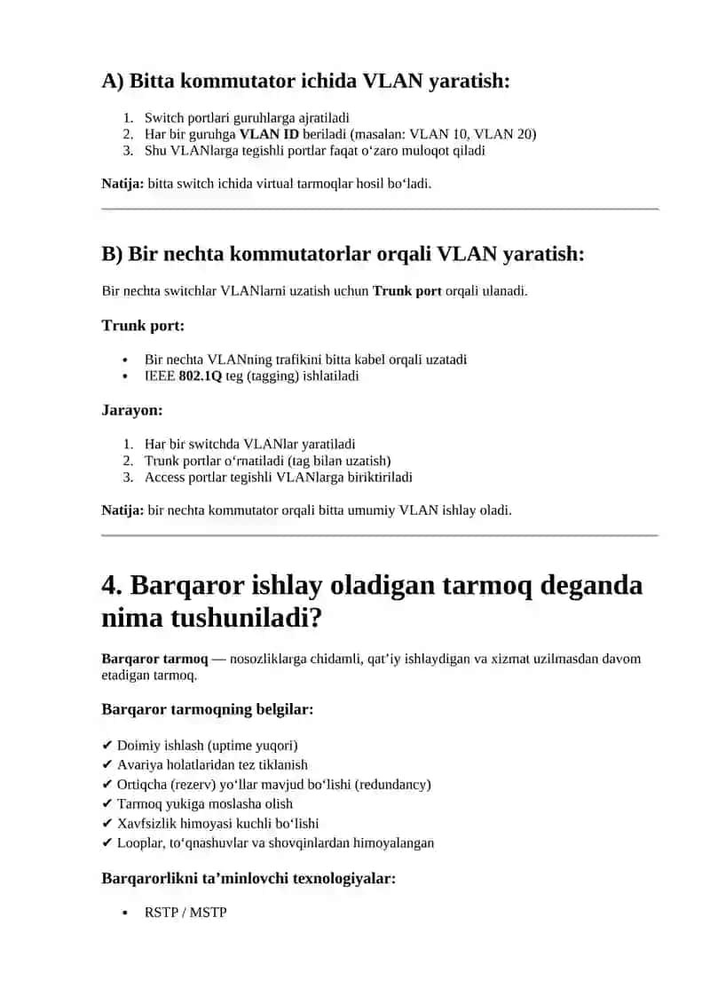 Tarmoq arxitekturasi 2