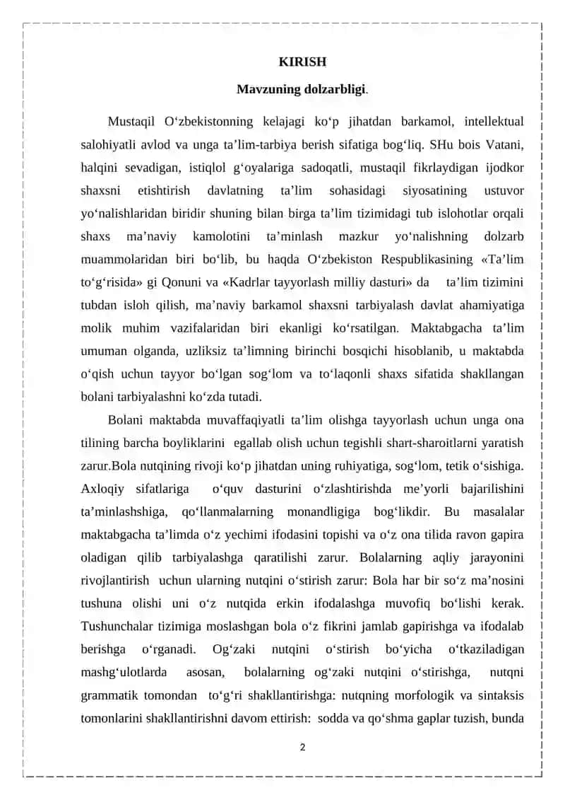 SAVOD O'RGATISH DAVRIDA YOZUV DARSLARIDA IMLO USTIDA ISHLASH 2