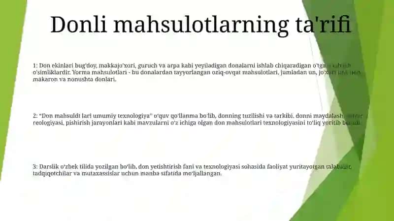 Don Mahsulotlari Umumiy Texnologiyasi 2