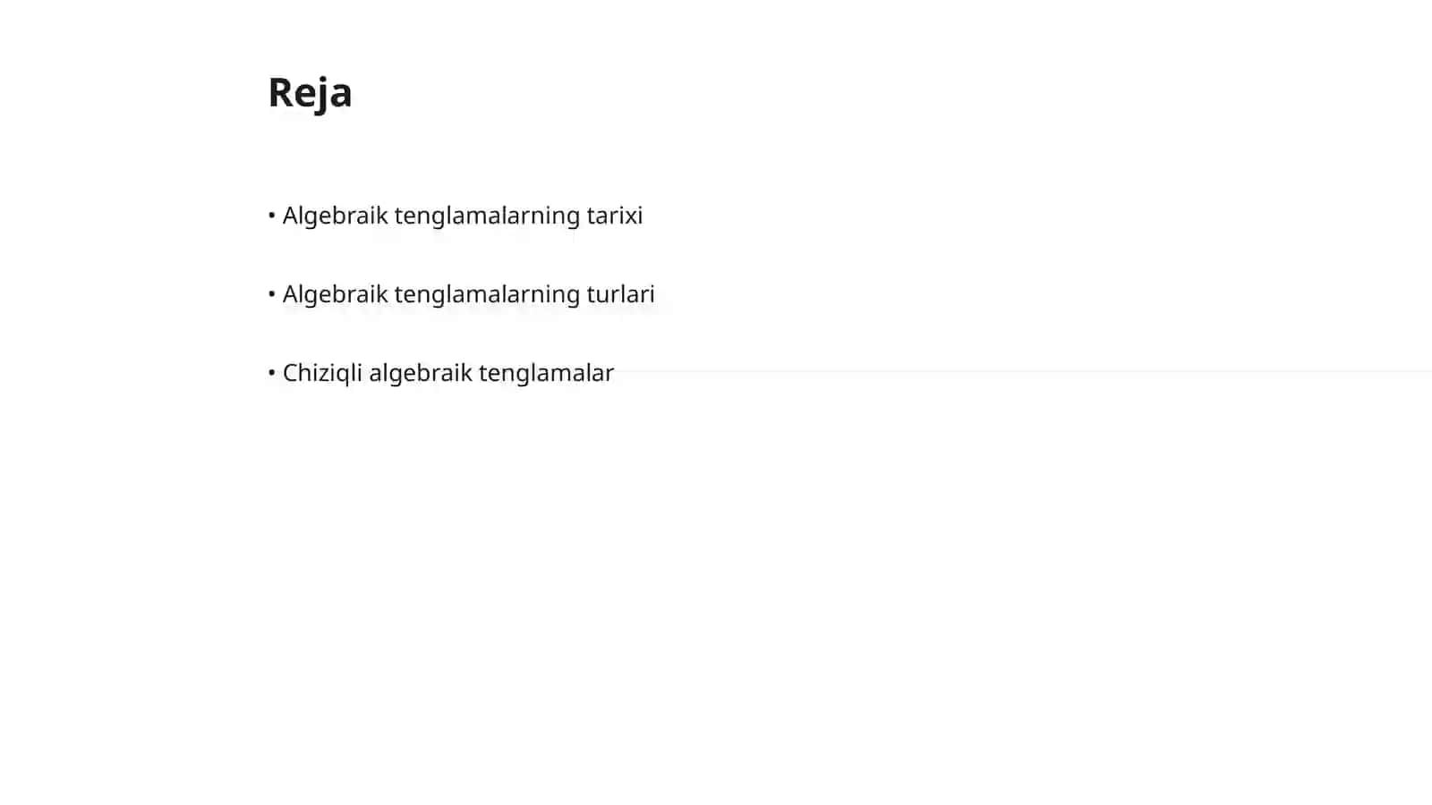 Algebraik tenglamalar 2