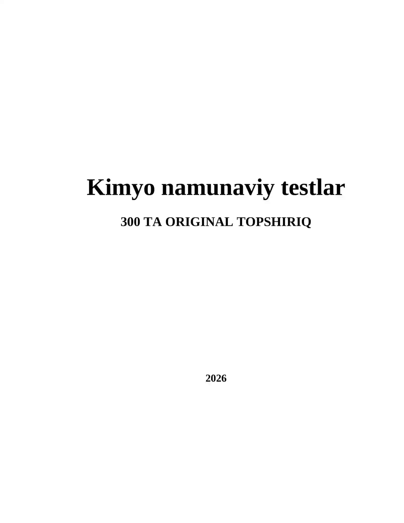 Kimyo namunaviy testlar 2