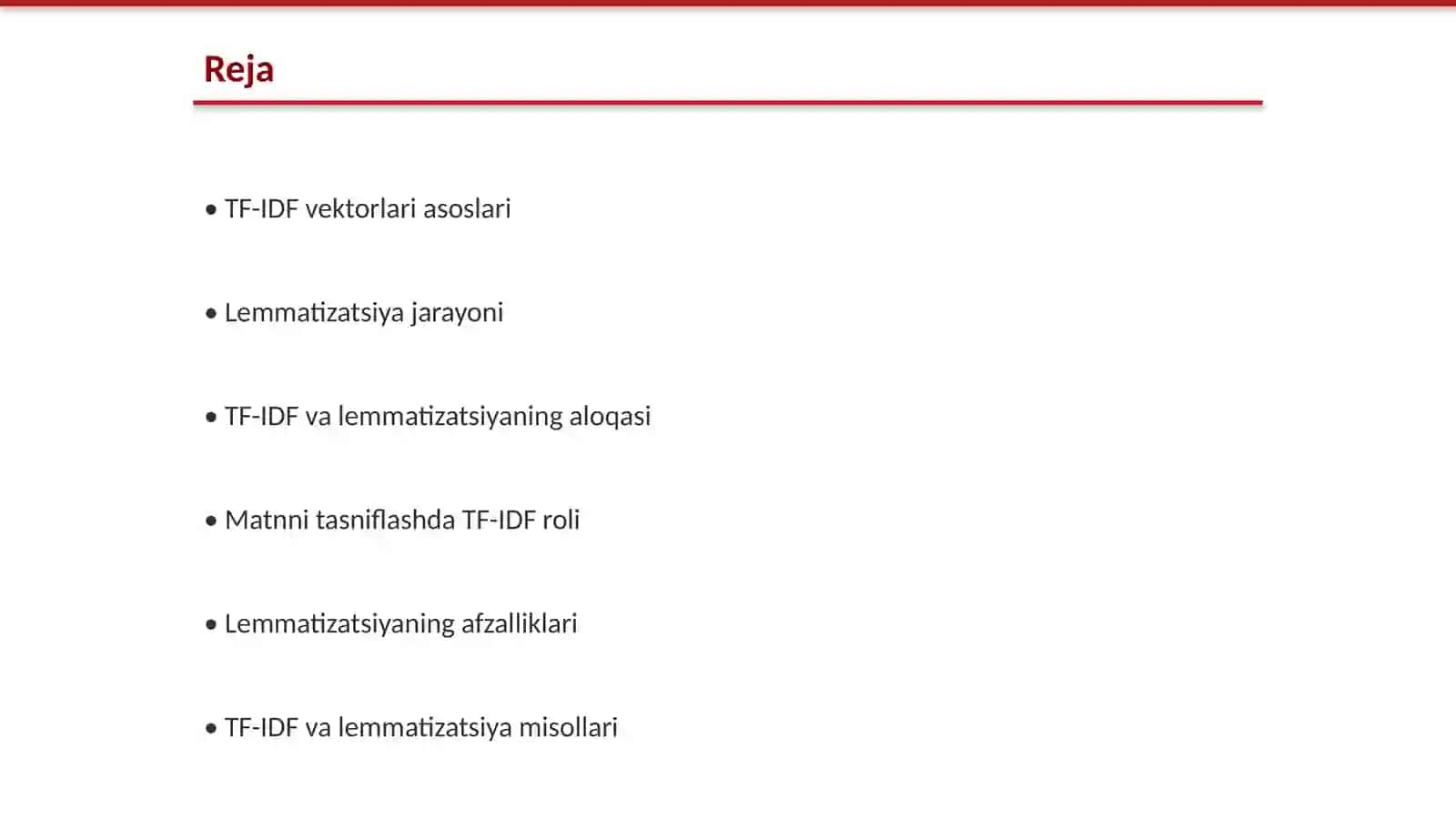 TF-IDF vektorlari va lemmatizatsiya 2