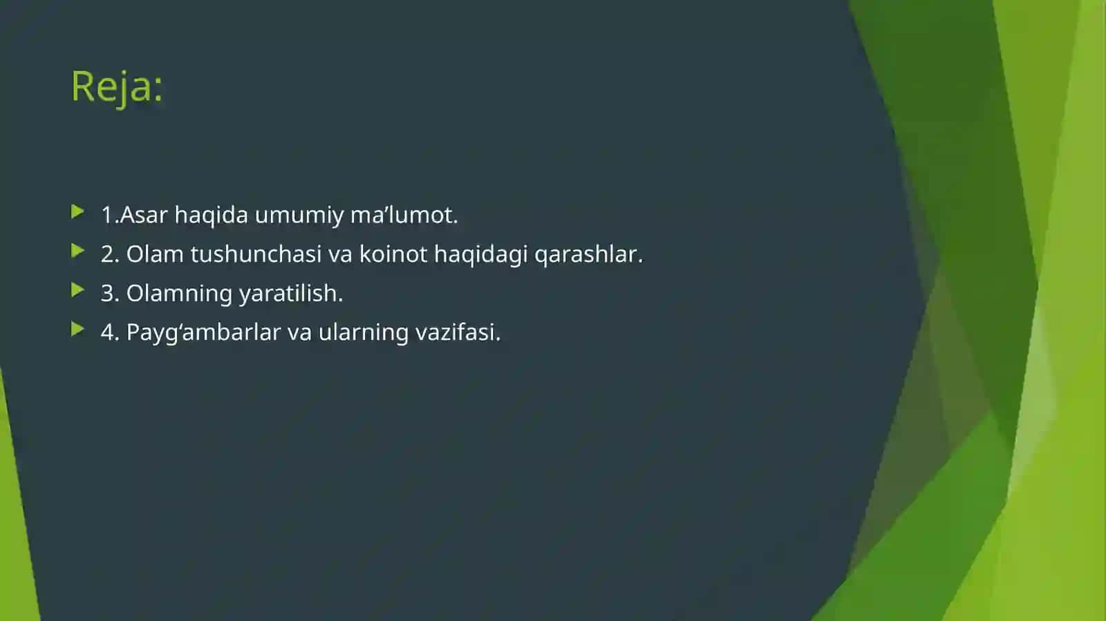 Abdulhay Abdurahmonovning Saodatga eltuvchi bilim asari 2