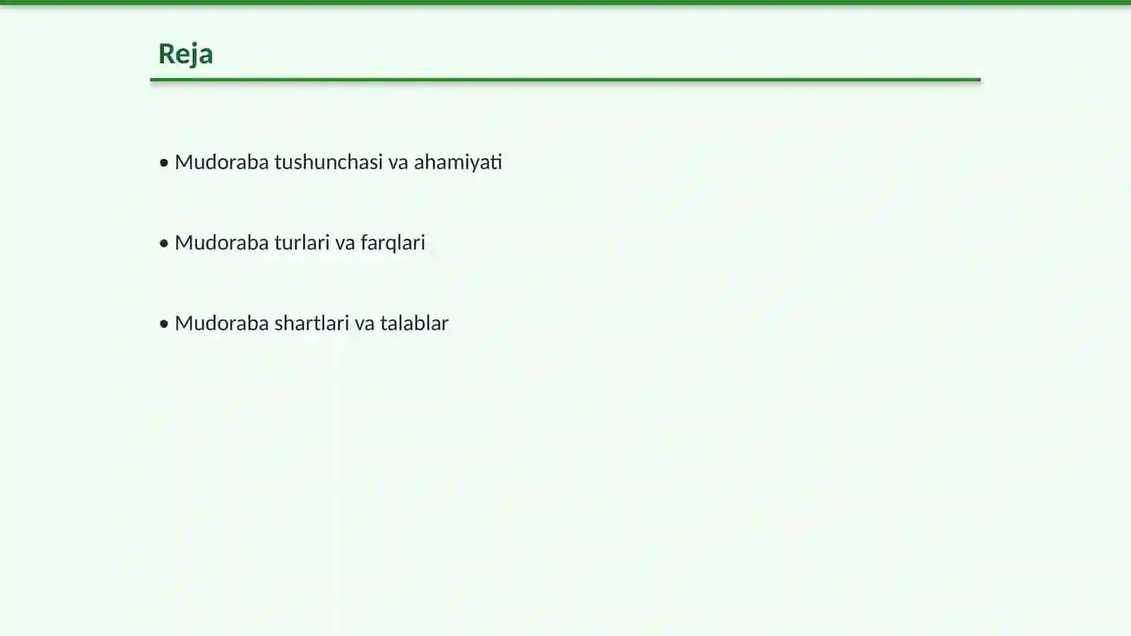 Mudoraba Shartlari 2