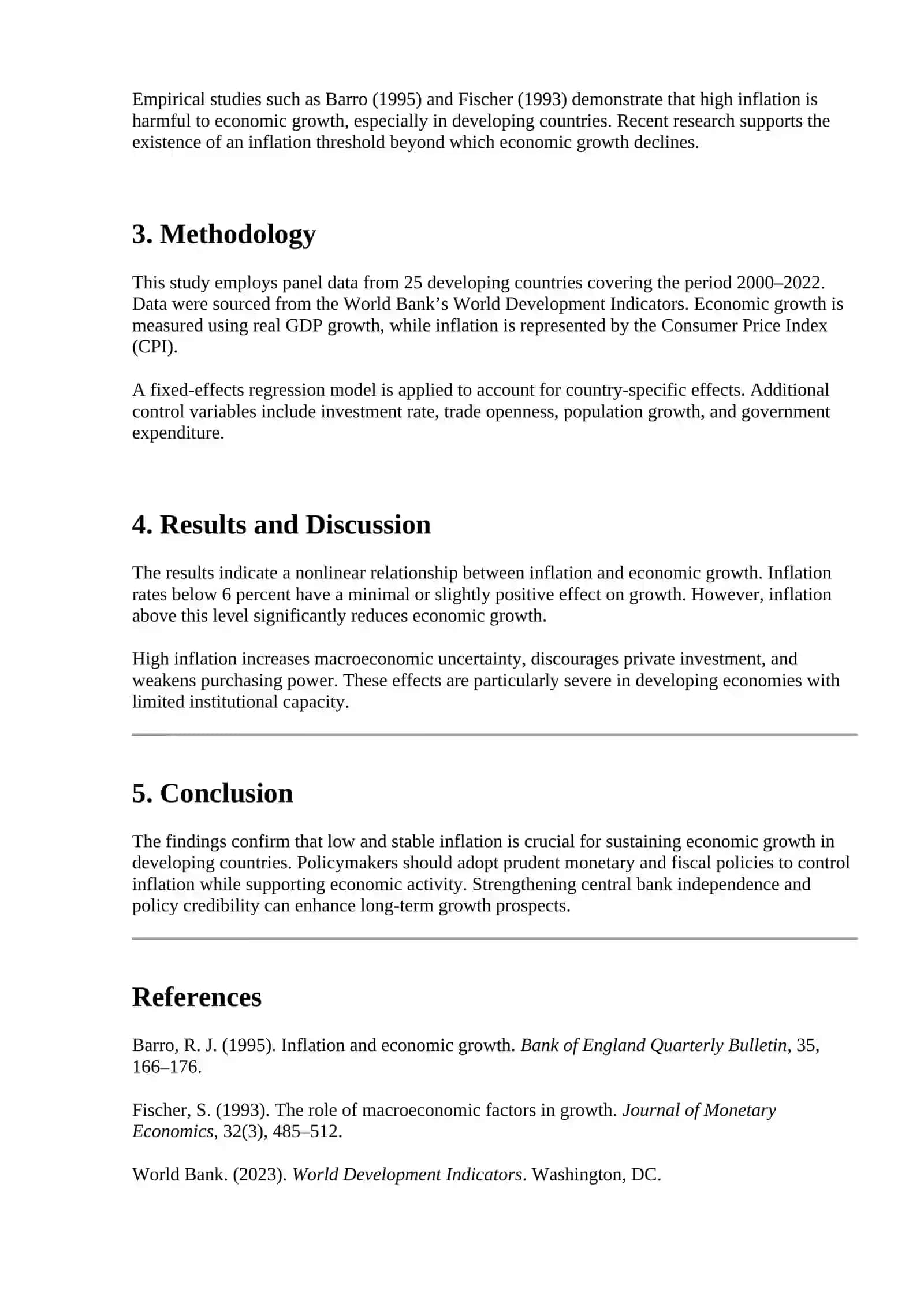 The Impact of Inflation on Economic Growth: Evidence from Developing Countries 2
