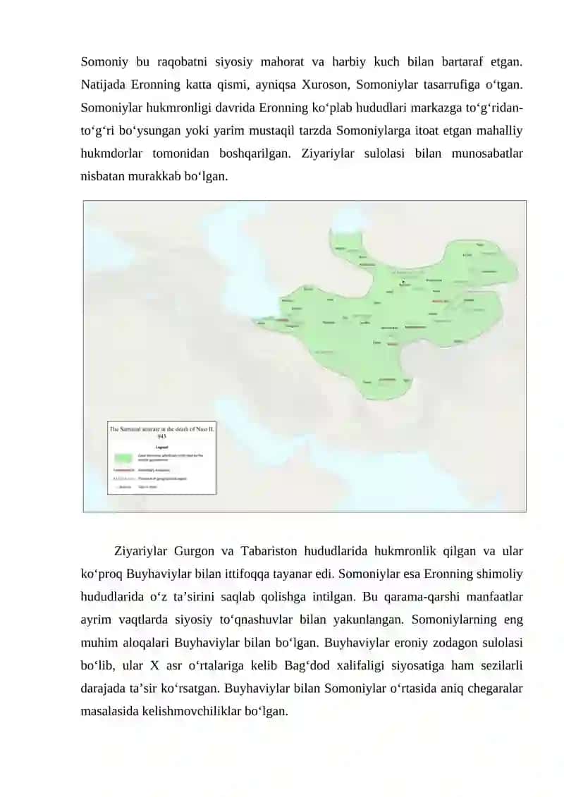 Somoniylar va Eronning mahalliy sulolalari orasidagi aloqalar to'g'risida ma'lumot 2