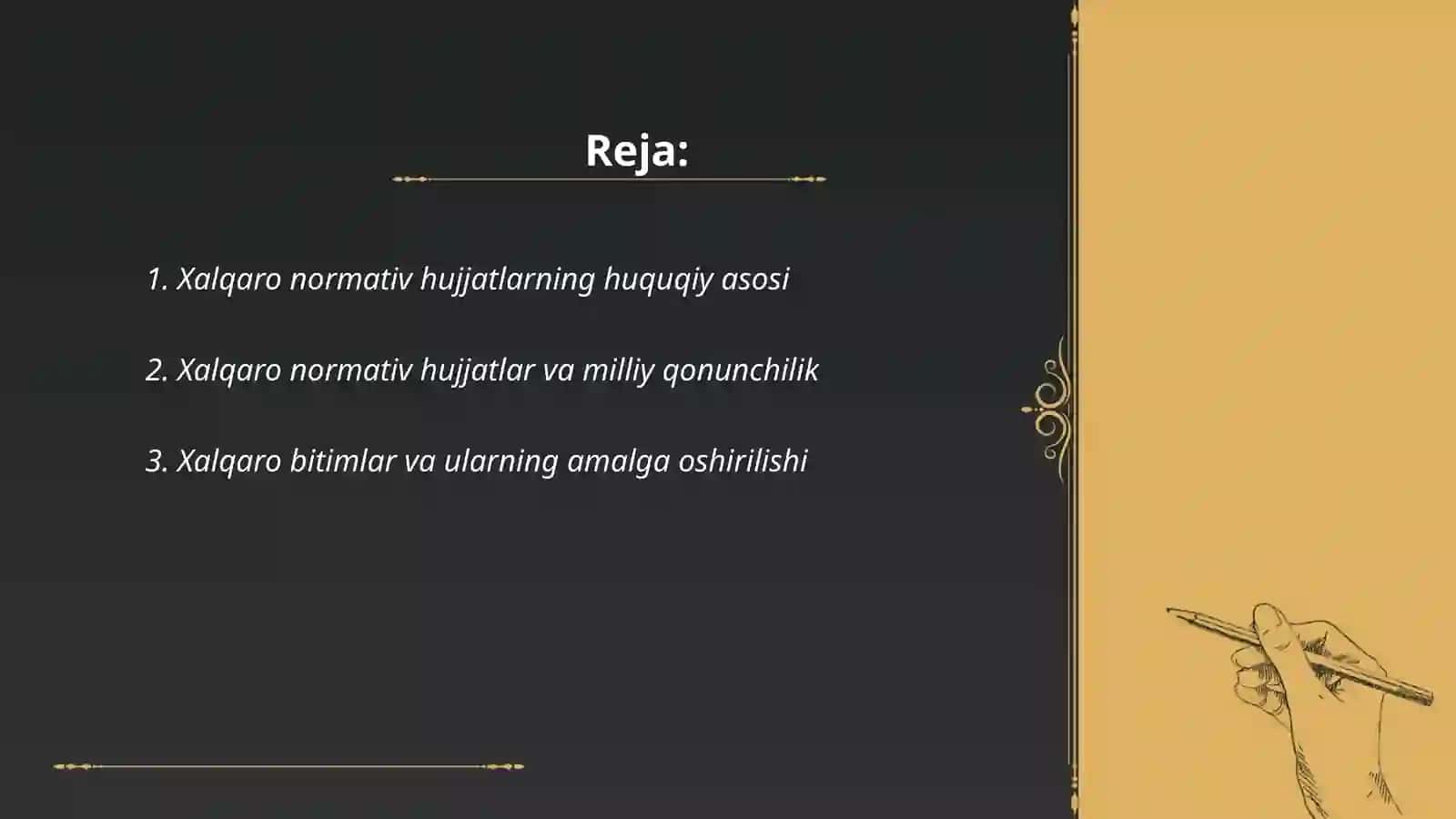 Xalqaro normativ hujjatlarni qòllanishi 2