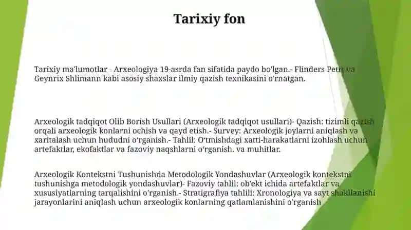Arxeologik Tadqiqot Olib Borish Usullari 2