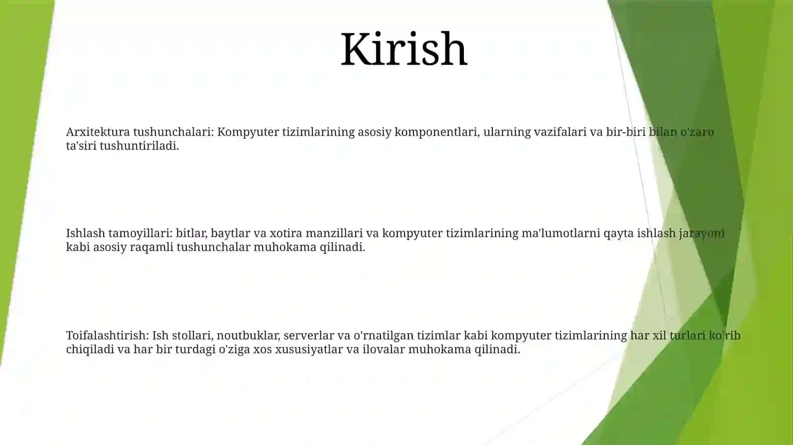 Kampyuter Tizimining Arxitekturasiga Kirish 2