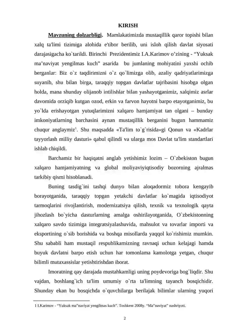 BOSHLANG’ICH SINF O’QUVCHILARIGA YUZ ICHIDA KO’PAYTIRISH VA BO’LISHGA O’RGATISH METODIKASI 2