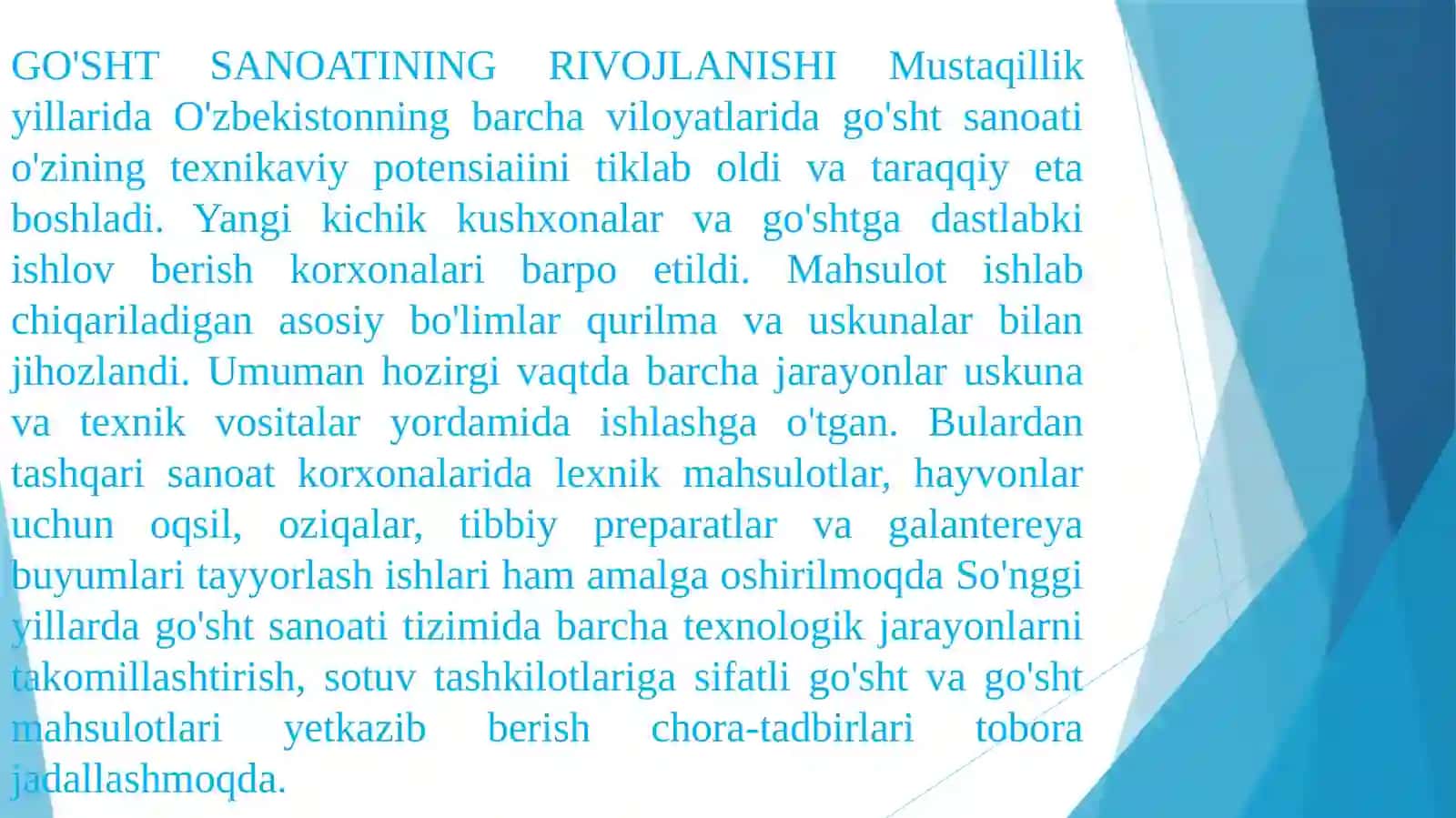 Go'sht va go'sht mahsulotlaridan o'tadigan kasalliklar hamda sifat kórsatkichlari. 2