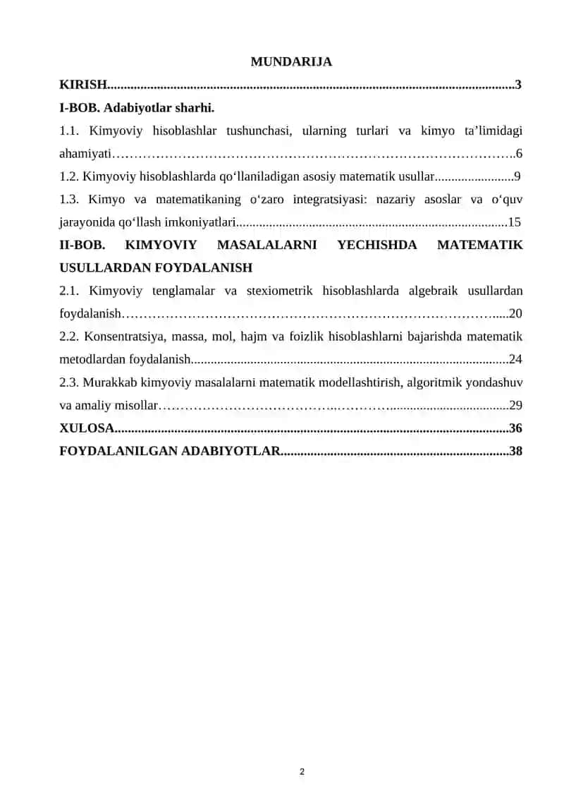 Kimyoviy masalalarni yechishda matematik usullardan foydalanish 2
