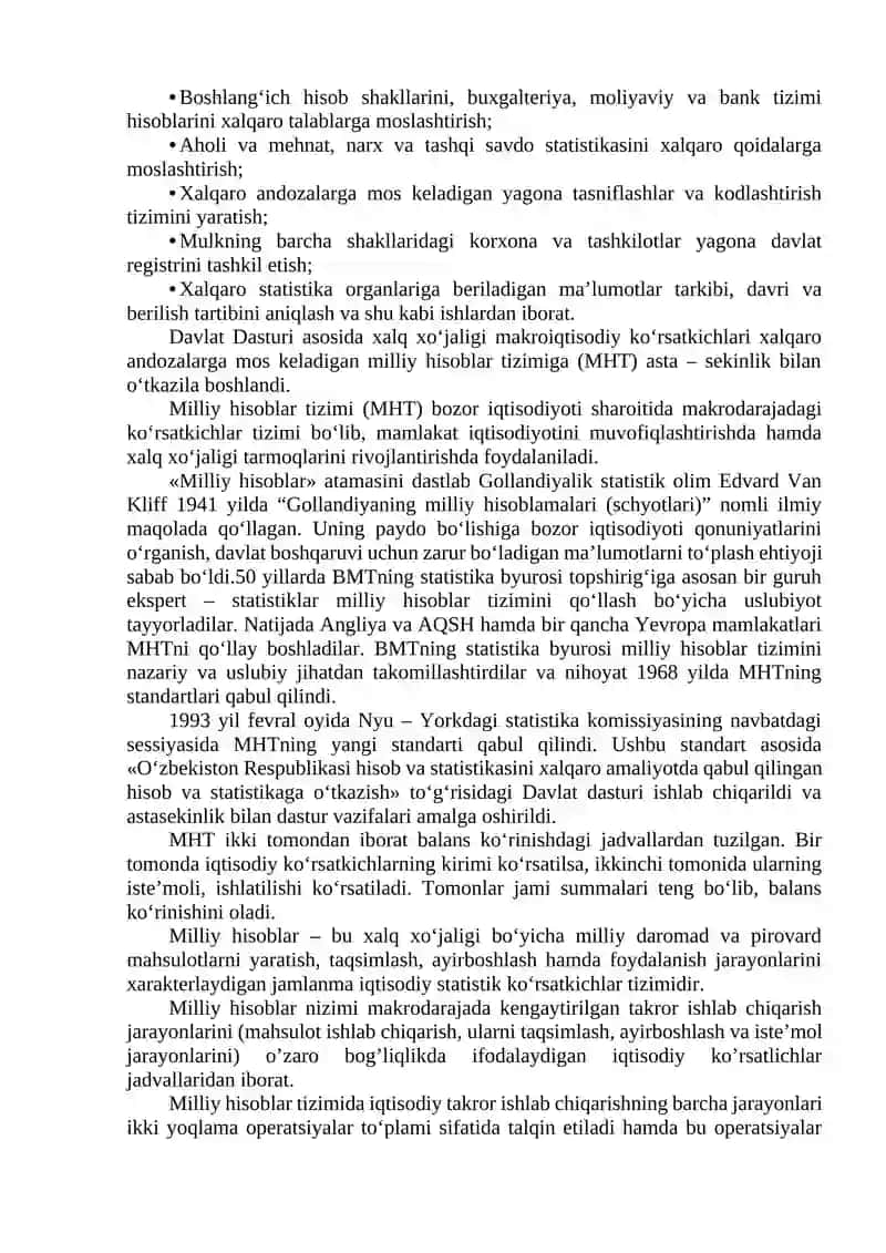 O‘ZBEKISTON MILLIY HISOBLAR TIZIMI 2