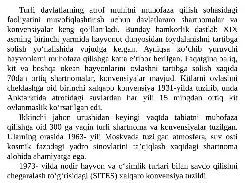 Ekologik monitoring. Atrof-muhitni muhofaza qilishda xalqaro hamkorlik 2