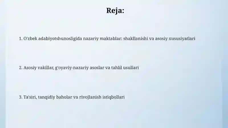 Oʻzbek adabiy tanqidida nazariy maktablar 2