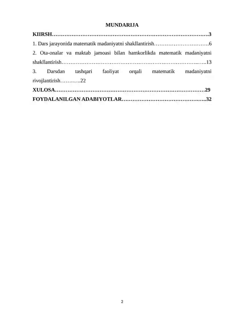 1-2-sinf oʻquvchilarining matematik madaniyatini shakllantirish 2