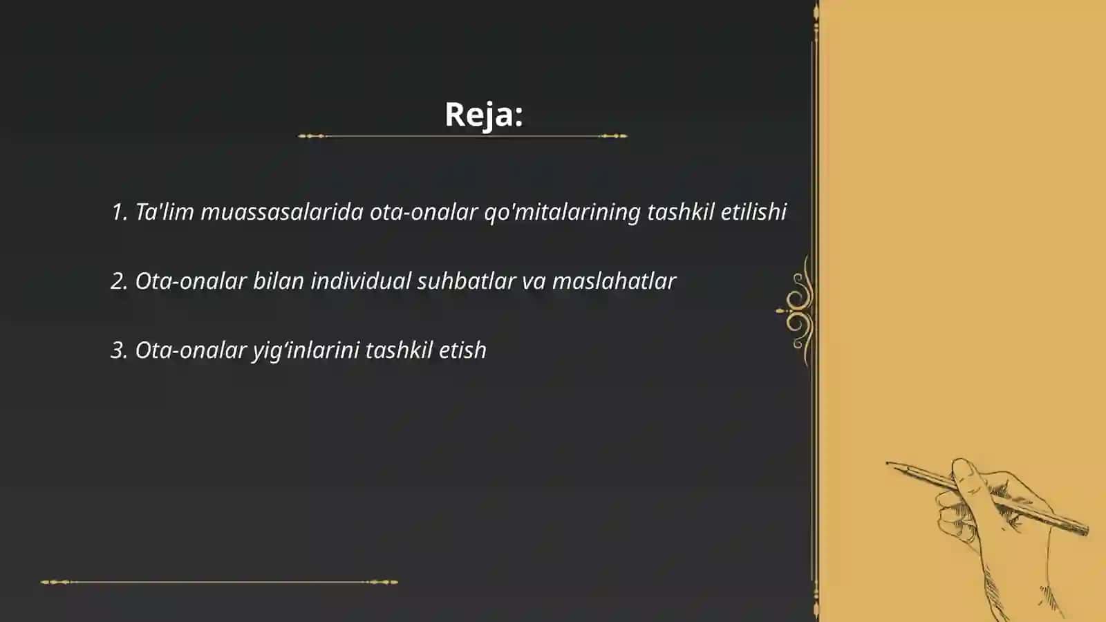 Ta'lim muassasasining ota-onalar va jamoatchilik bilan guruh tarkibidagi ishlash shakllari 2