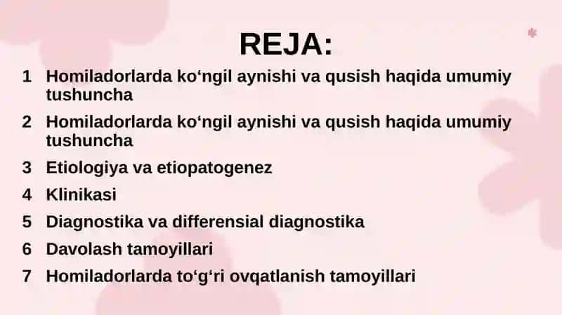 Homiladorlarda ko‘ngil aynishi va qusish 2