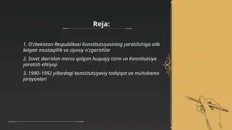 O'zbekiston Respublikasi Konsetitutsiyasining yaratilish tarixi 2