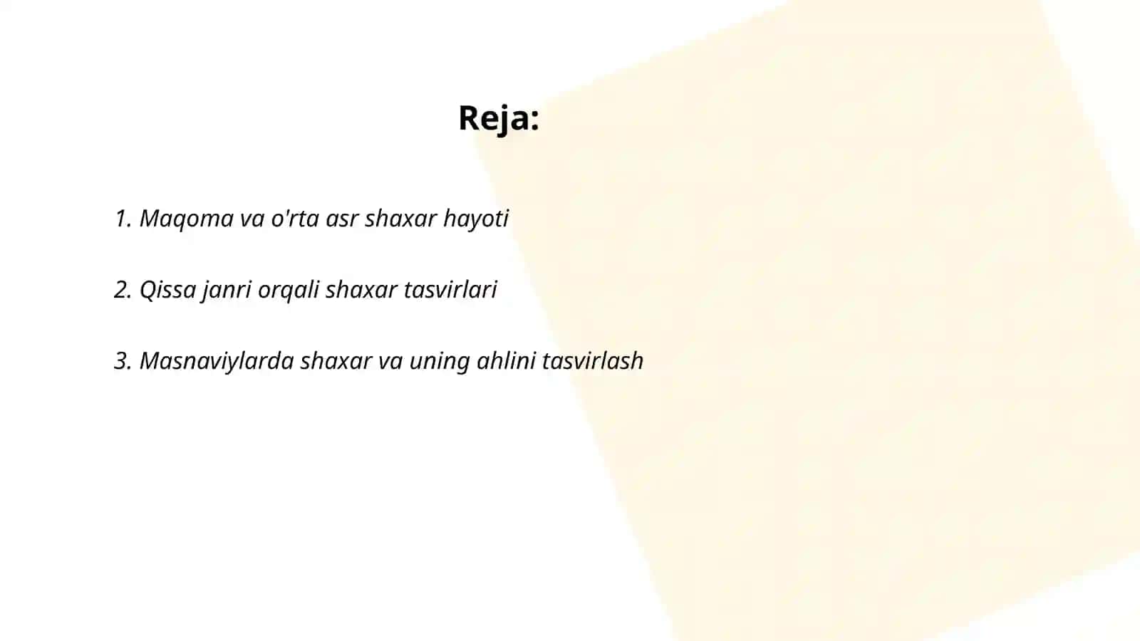 O'rta asr shaxar adabiyotida janrlar 2
