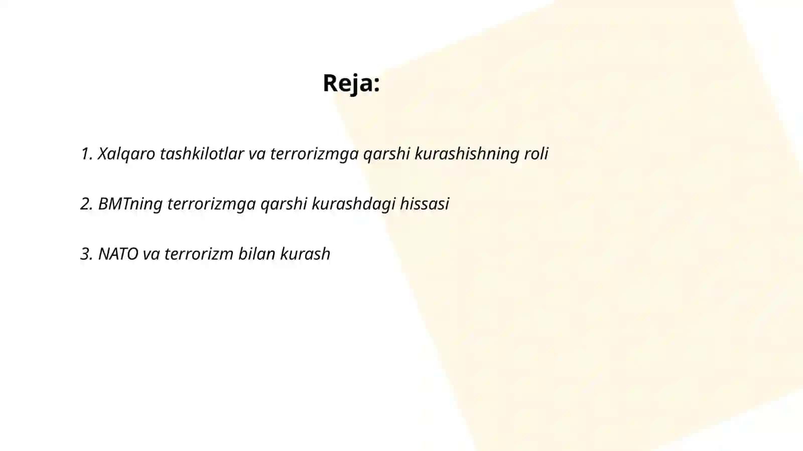 Xalqaro tashkilotlar va terrorizmga qarshi kurashishning roli 2