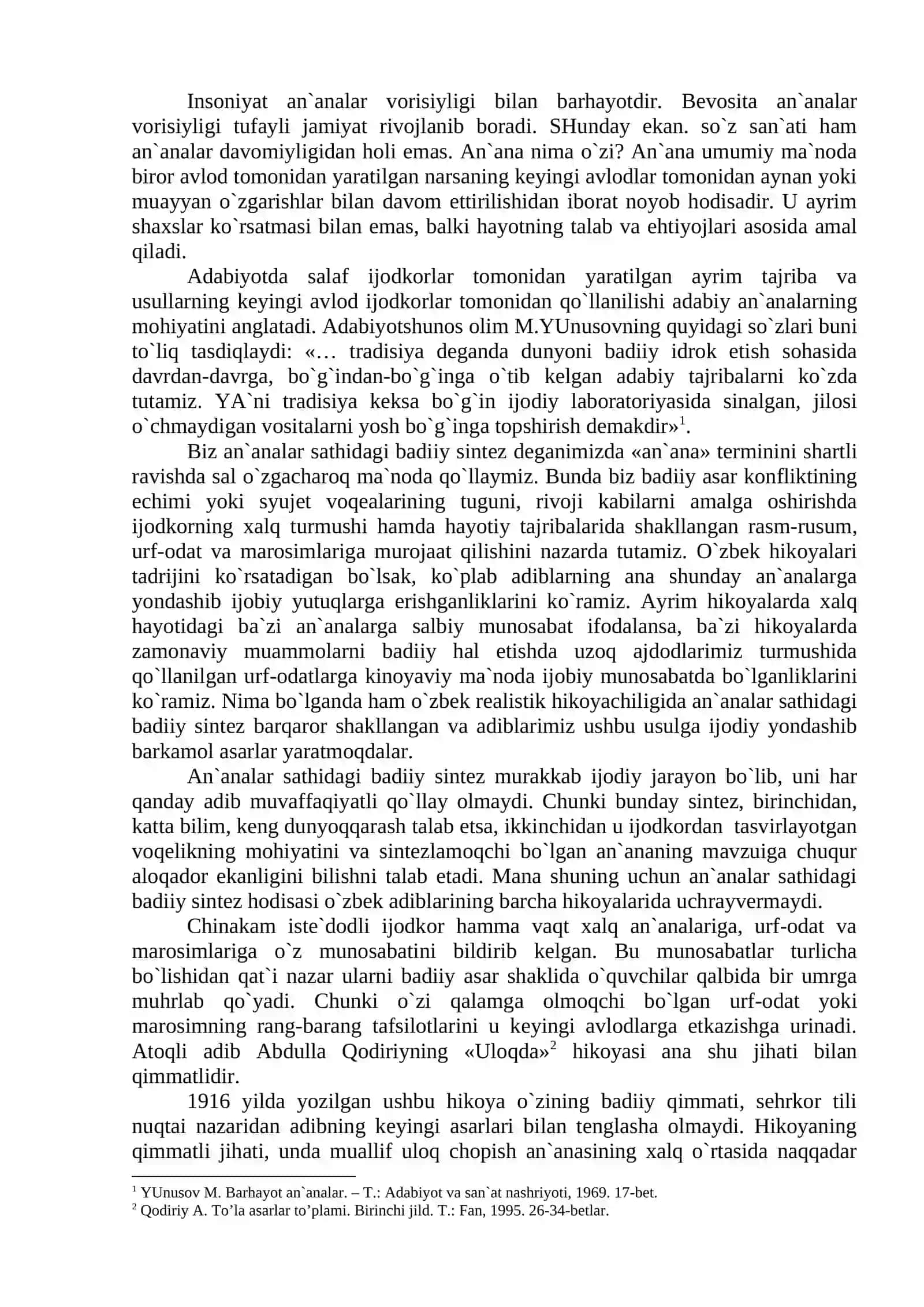 O`ZBЕK HIKОYACHILIGI VA АN`АNАLАR SАTHIDАGI SINTЕZ 2