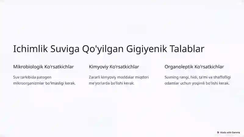 Ichimlik Suvi Sifati: Muhimligi va Yaxshilanish Yo'llari 2