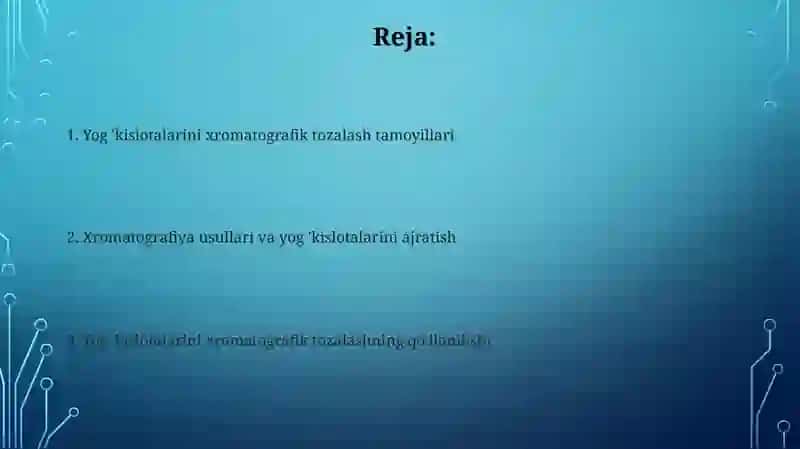 Yog'kislotalariningxromatrografikrafintsiyalashasoslari 2