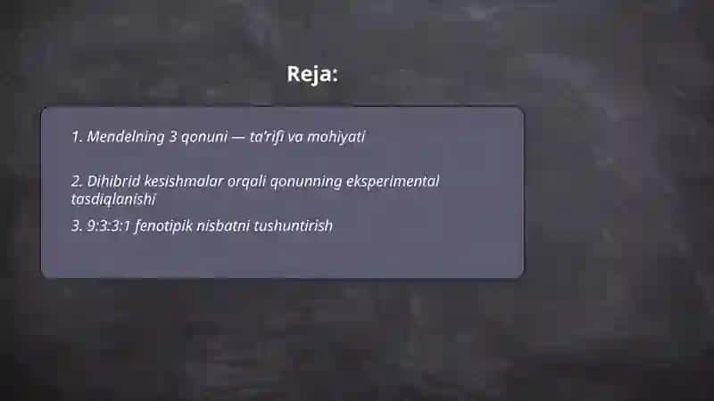 Mendelning 3 qonuni 2