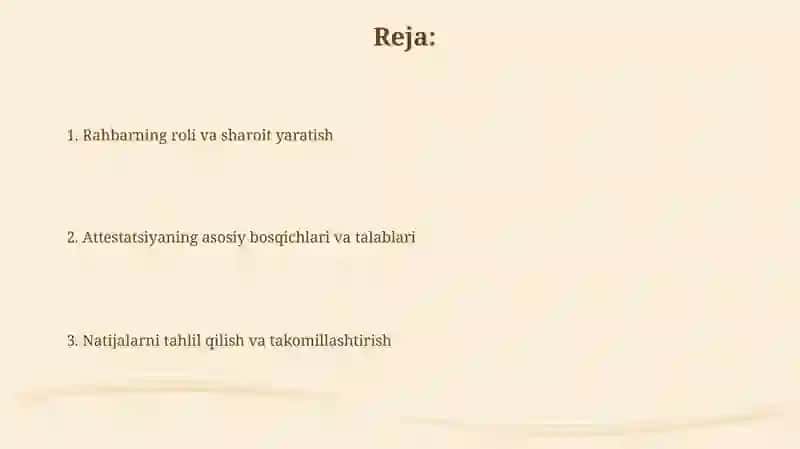 Pedagog kadrlarni Attestatsiyaga Jalb Etish 2