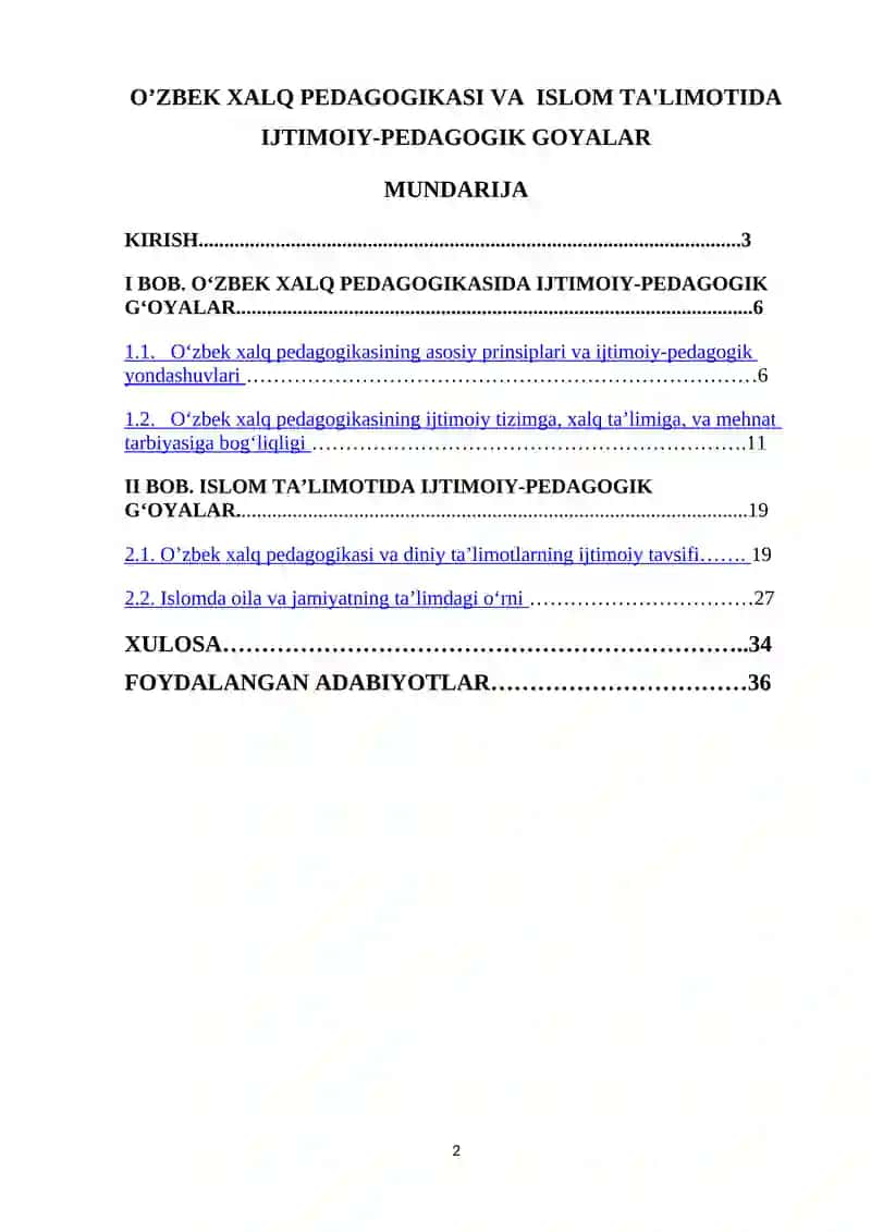 Oʼzbek Xalq Pedagogikasi va Islom Ta'limotida Ijtimoiy-Pedagogik Gʻoyalar 2