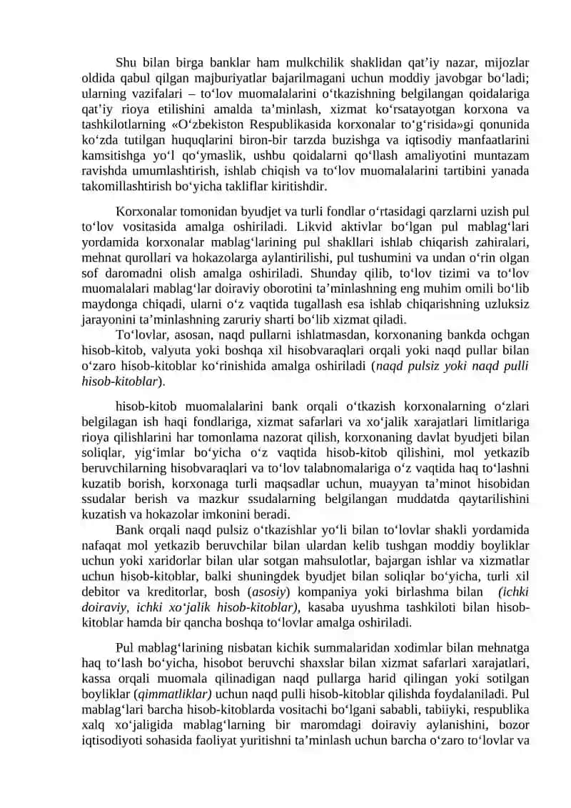 Pul muomalalari hisobi 2