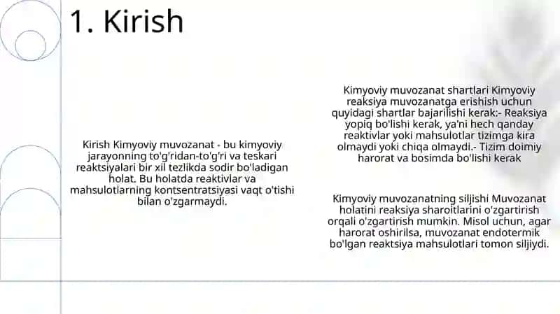 Kimyoviy Muvozanatning Siljishi 2