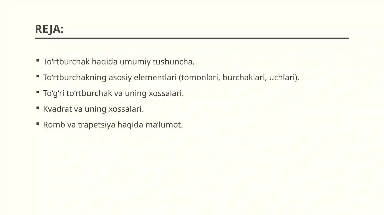To'rtburchak va uning xossalari va shakllari 2