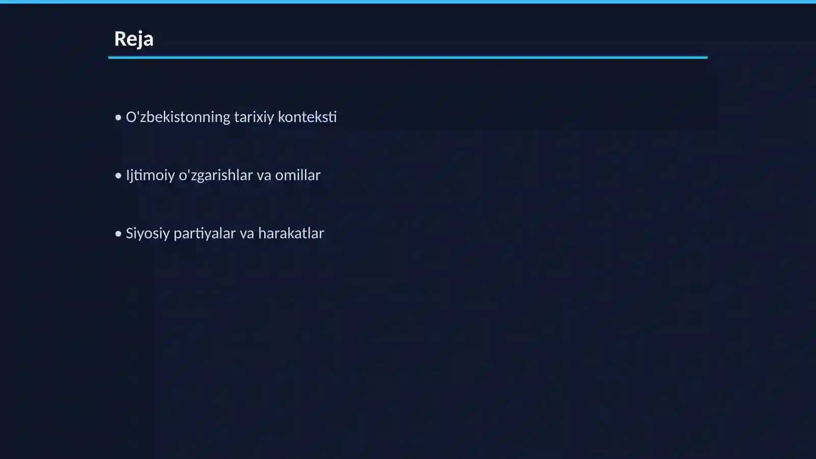Jahon tarixidan. Mustaqillikka erishish arafasida O'zbekistondagi ijtimoiy siyosiy jarayonlar 2