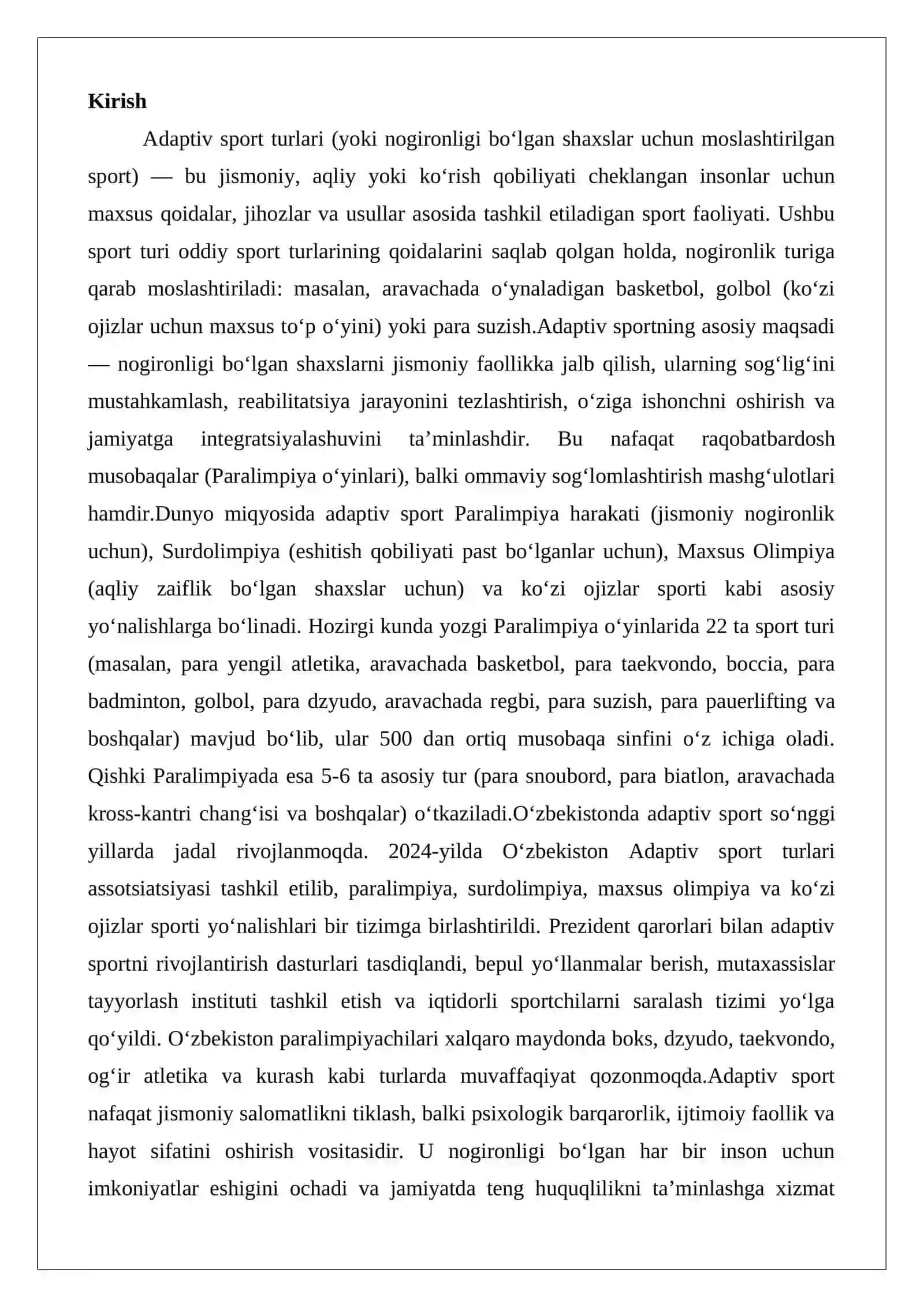 Adaptiv sport turlari 2