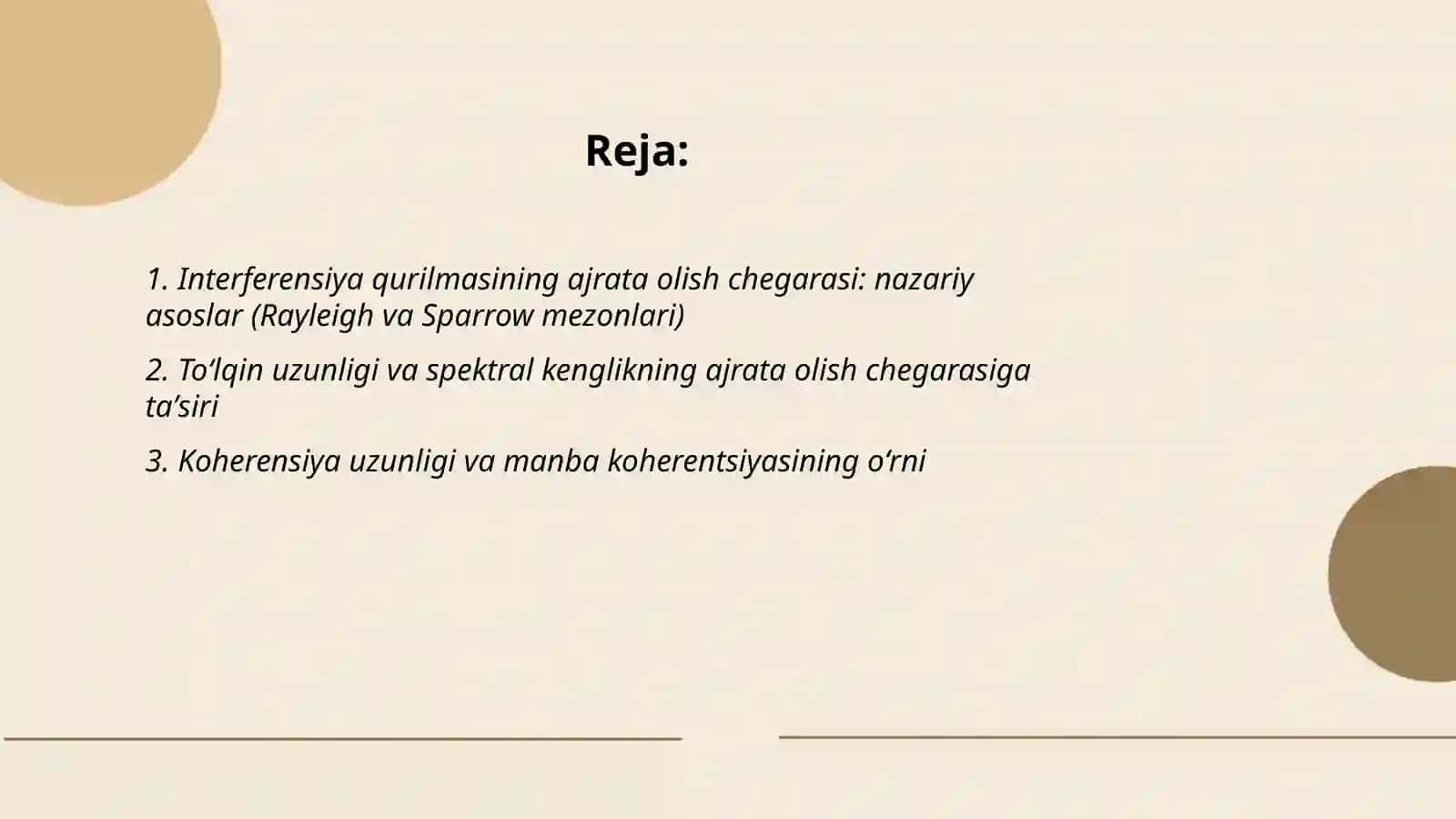 Interferension qurilmaning ajrata olish chegarasini aniqlash 2