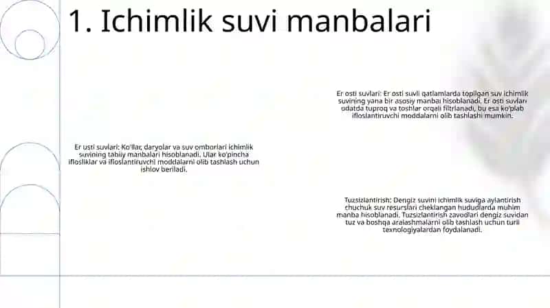 Ichimlik Suvi Sifatini Yaxshilashning Asosiy Usullari 2