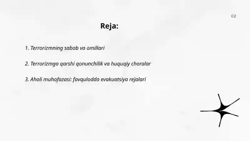 Terrorizm va aholi muhofazasi 2