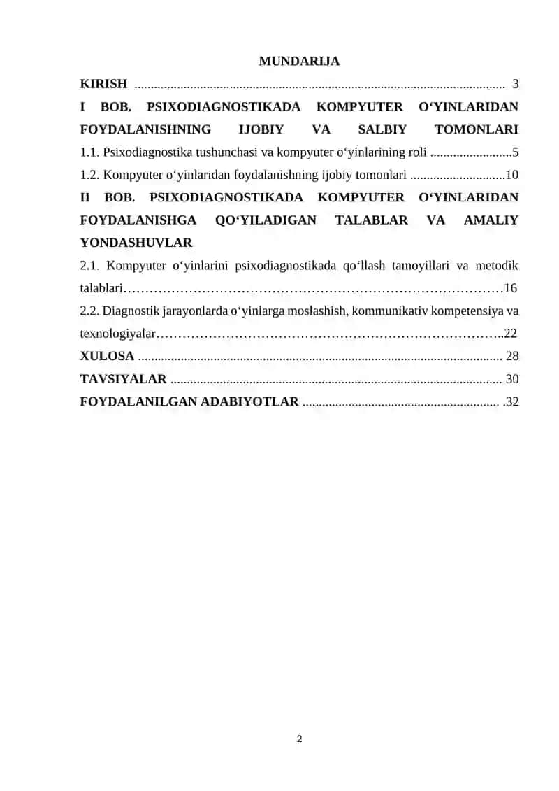 PSIXODIOGNOSTIKADA KOMPYUTER O'YINLARIDAN FOYDALANISHNING IJOBIY VA SALBIY TOMONLAR 2
