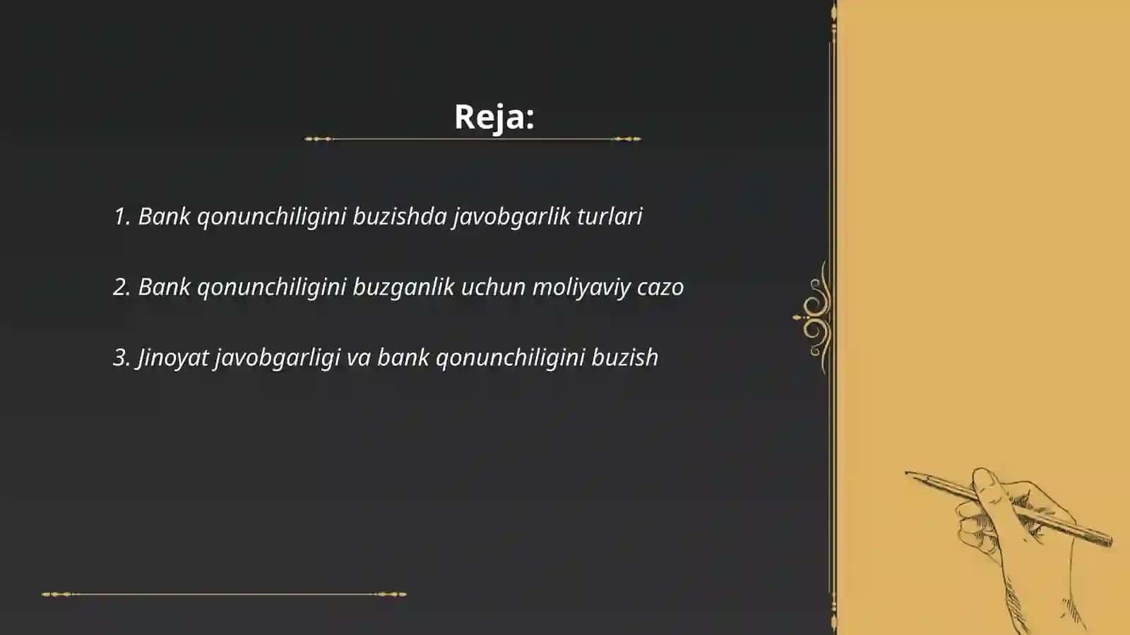 Bank qonunchiligini buzganlik uchun javobgarlik 2