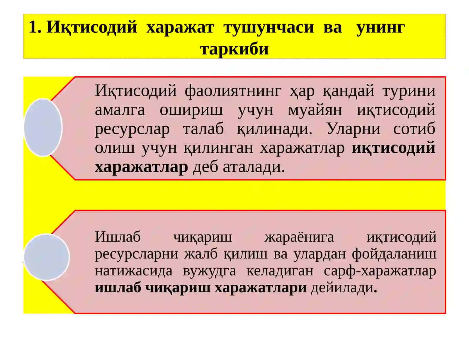 Ишлаб чиқариш харажатлари ва фойда 2